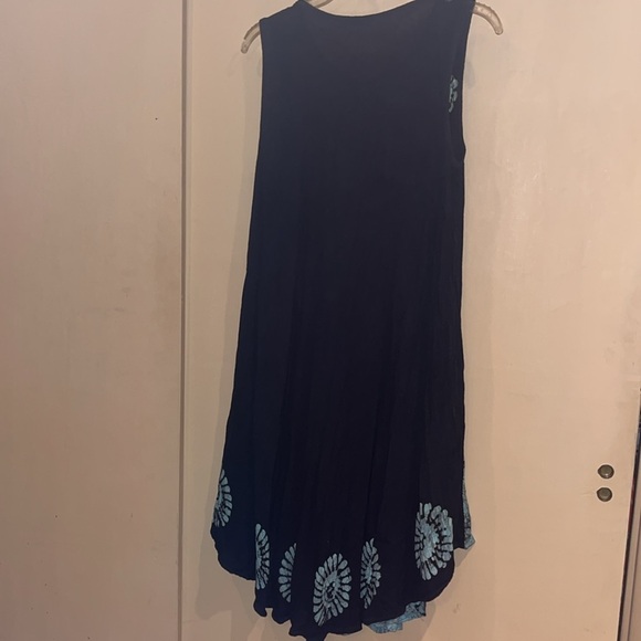 Asha bohemian tye dye dress in black and light blue with embroidery size Free - Picture 6 of 8